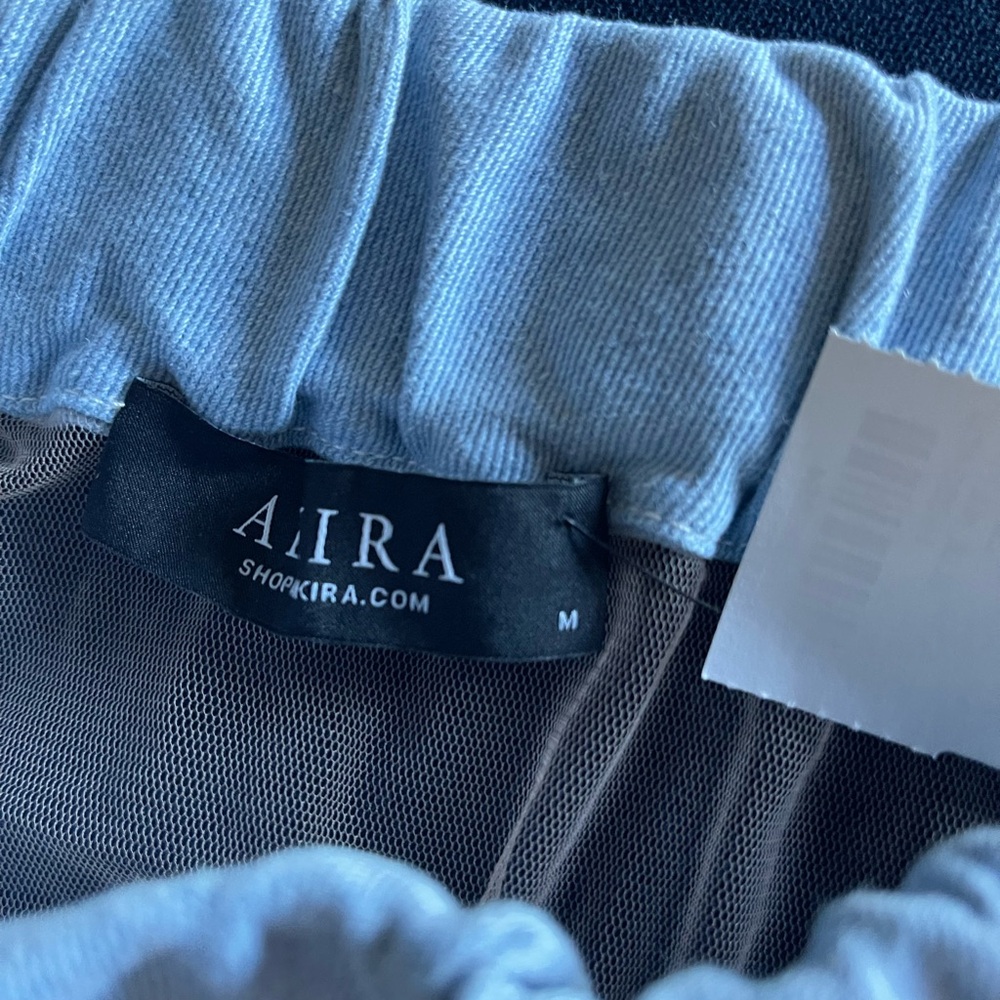 AKIRA Light Blue and Dark Blue Sheer Top - Picture 4 of 4